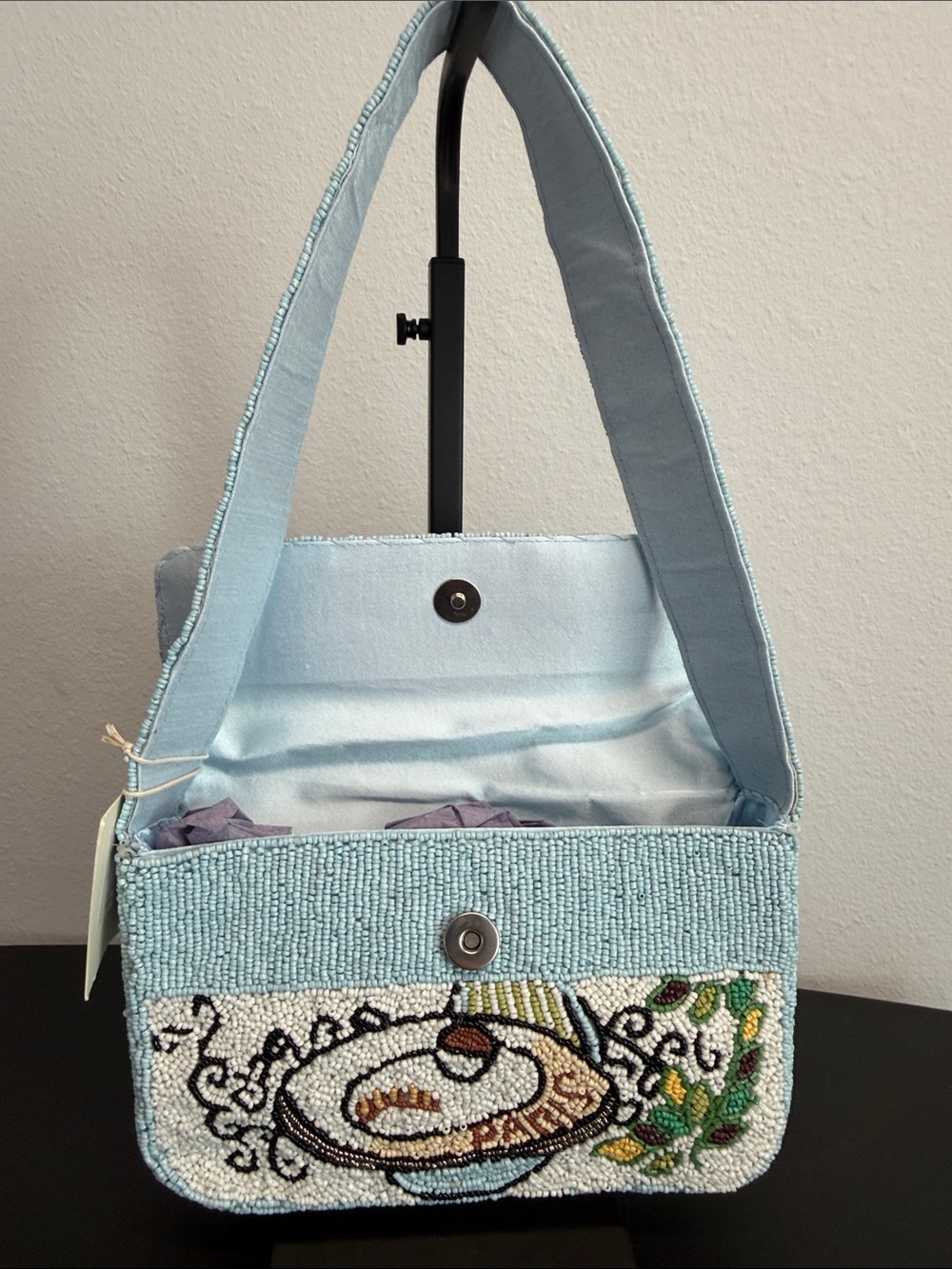Sol & Mer | Summer In Paris Sky Blue Beaded Shoulder Bag - Picture 8 of 8